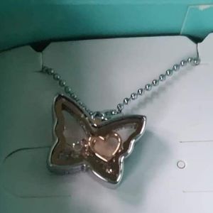 Origami owl butterfly necklace with floating heart and stones new